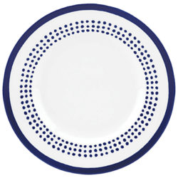 kate spade new york Charlotte Street East Accent Plate, White/Blue, Dia.23cm